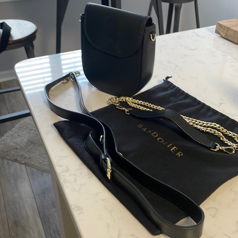 Bandolier leather handbag